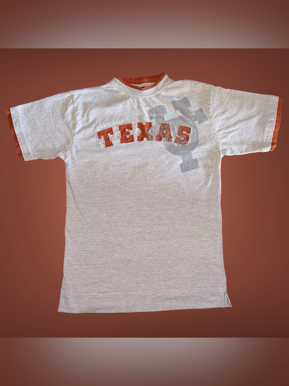 Vintage Y2K Champs Sports Texas Longhorns Applique Ringer T-Shirt Men’s Medium